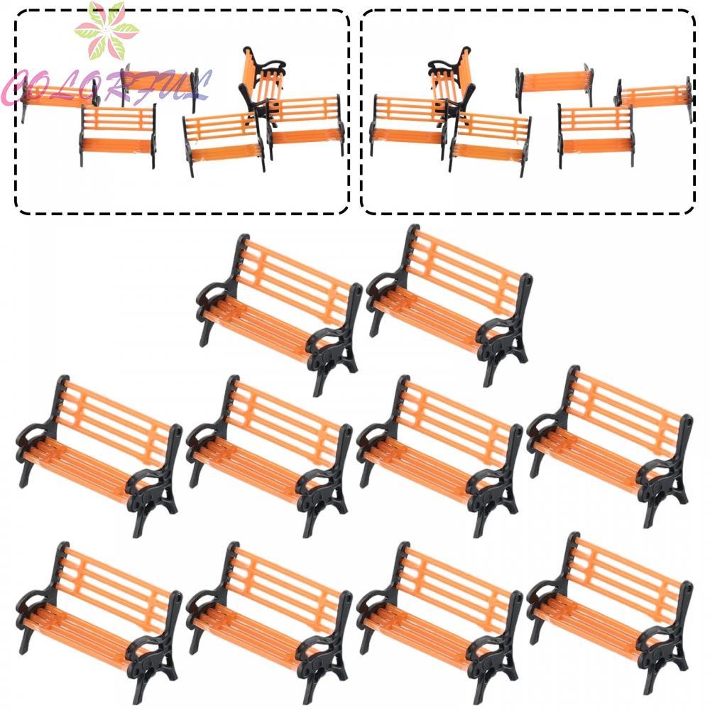 Model Park Bench 0.79*0.55*0.35inch/2*1.4*0.9cm Bench Chair Garden Decoration