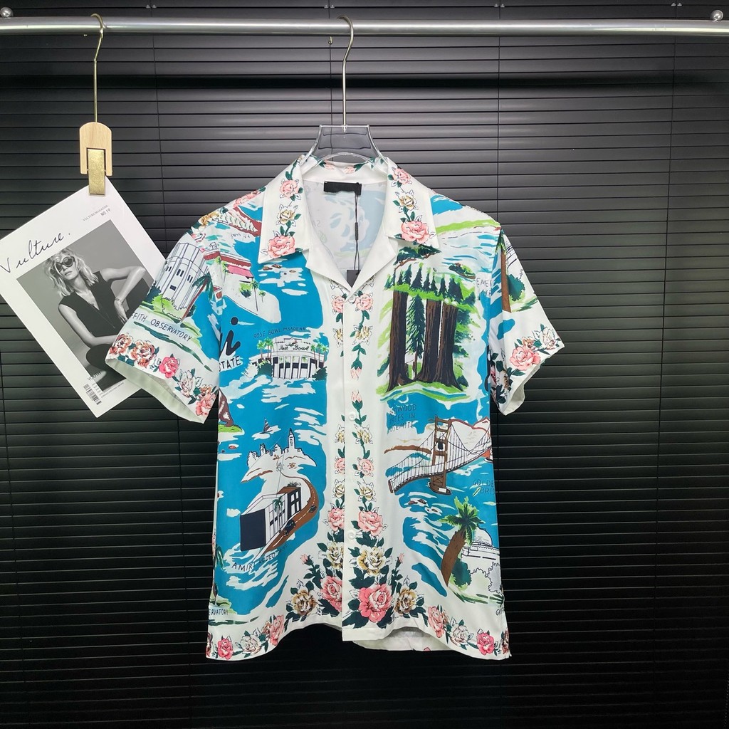 Q93J Arman1 Summer Men's Short Sleeve Shirt3D Digitally Printed Resort-Style Hawaiian Floral Shirt