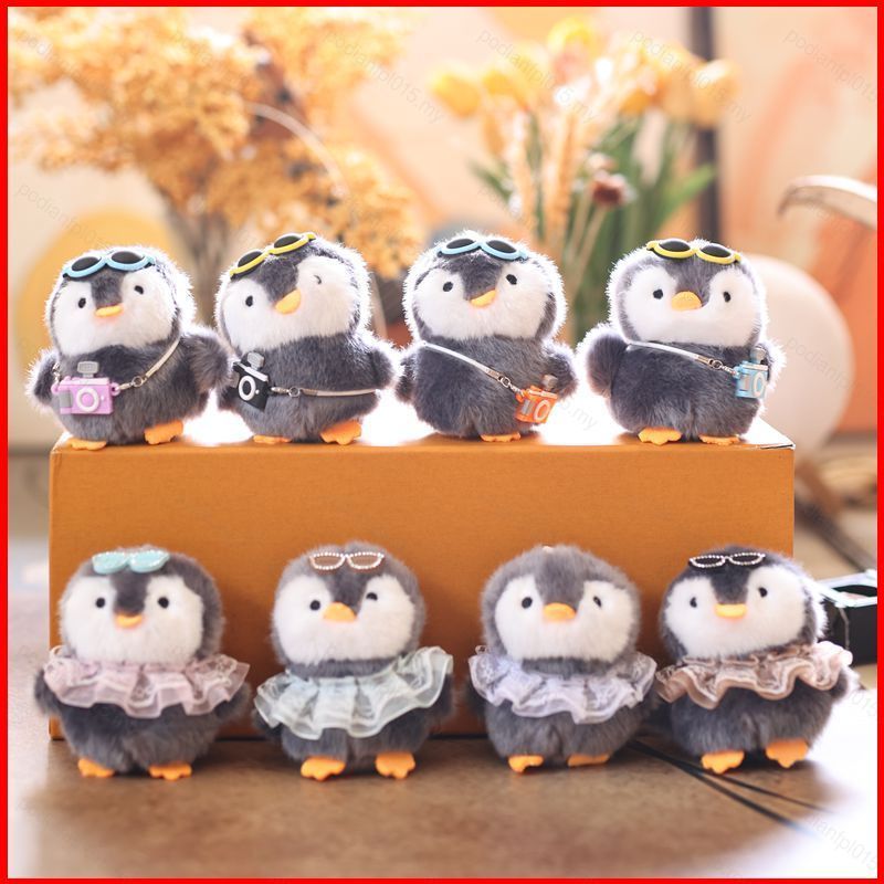 PF Penguin Plushie Móc khóa có kính râm Túi đựng máy ảnh Mini Túi dễ thương quyến rũ