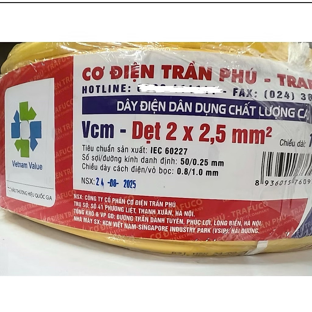 Dây điện Trần Phú (lẻ từ 1m)