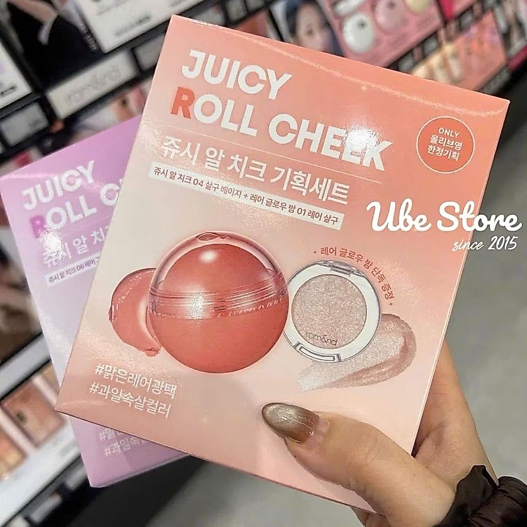 Set má hồng và bắt sáng Romand Roll Cheek và bắt sáng