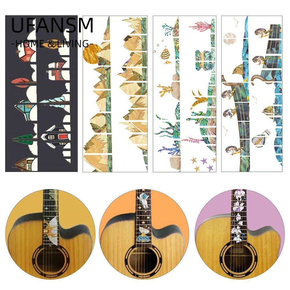 UFASM Guitar Fretboard Sticker, DIY Điện Đàn Guitar Phần Bass Inlay Decal, Guitarra Phụ Kiện Dụng Cụ