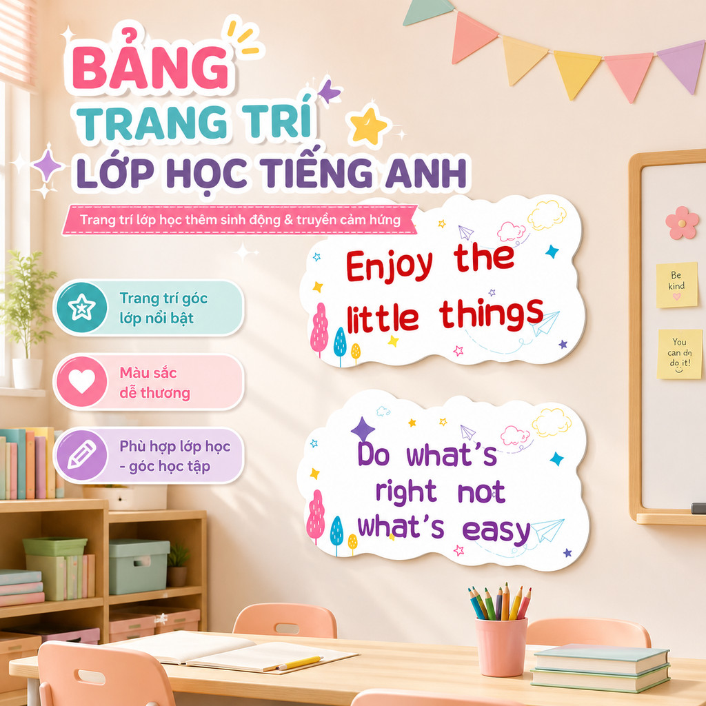 Tranh Fomex  Hình Trang Trí lớp học tiếng Anh mẫu giáo, thư viện, lớp học thêm (2050)