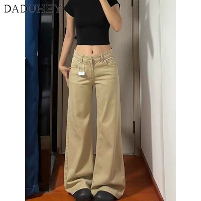DaDuHey New American Style Ins High Street Hip Hop Jeans Niche High Waist Loose Wide Leg Pants plus Size Trousers