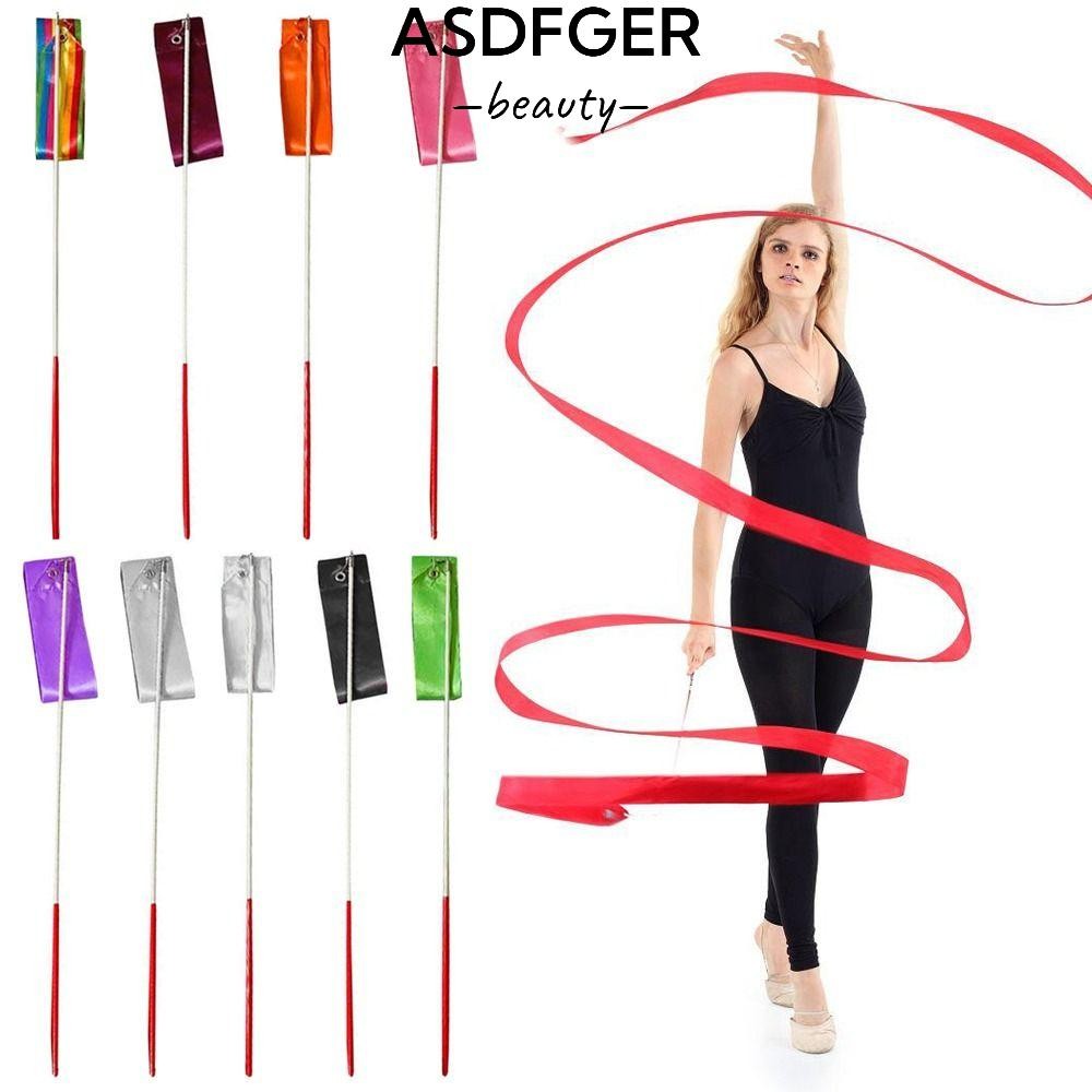 ASDFGER Dance Ribbon 4 mét Streamer Twirling Rod Đồ chơi trẻ em Nhảy múa