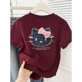  áo thun ôm body nữ in hình HelloKitty  baby tee Xanh đậm áo girl phố style xinh CLOT local brand 