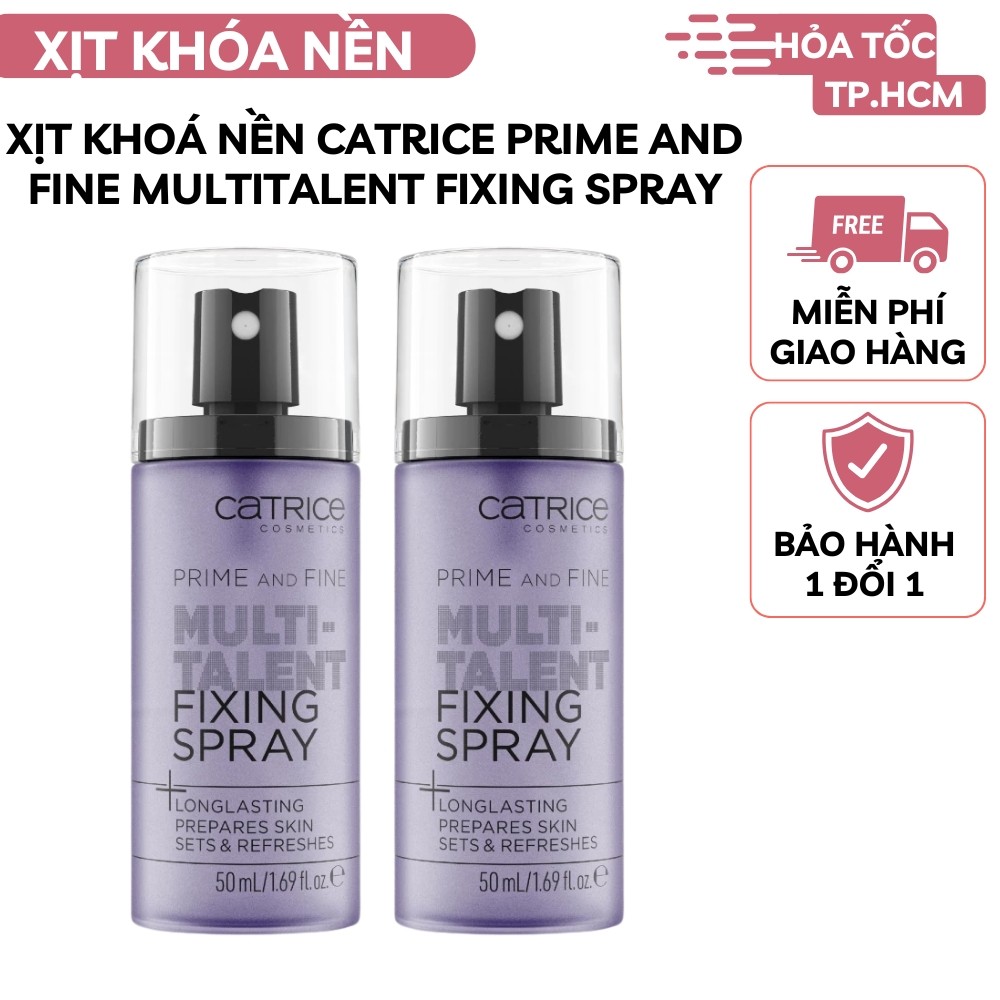 Xịt Khoá Nền Catrice Prime And Fine Multitalent Fixing Spray, Xịt Khóa Nền Kiềm Dầu, Giữ Ẩm, Căng Bó