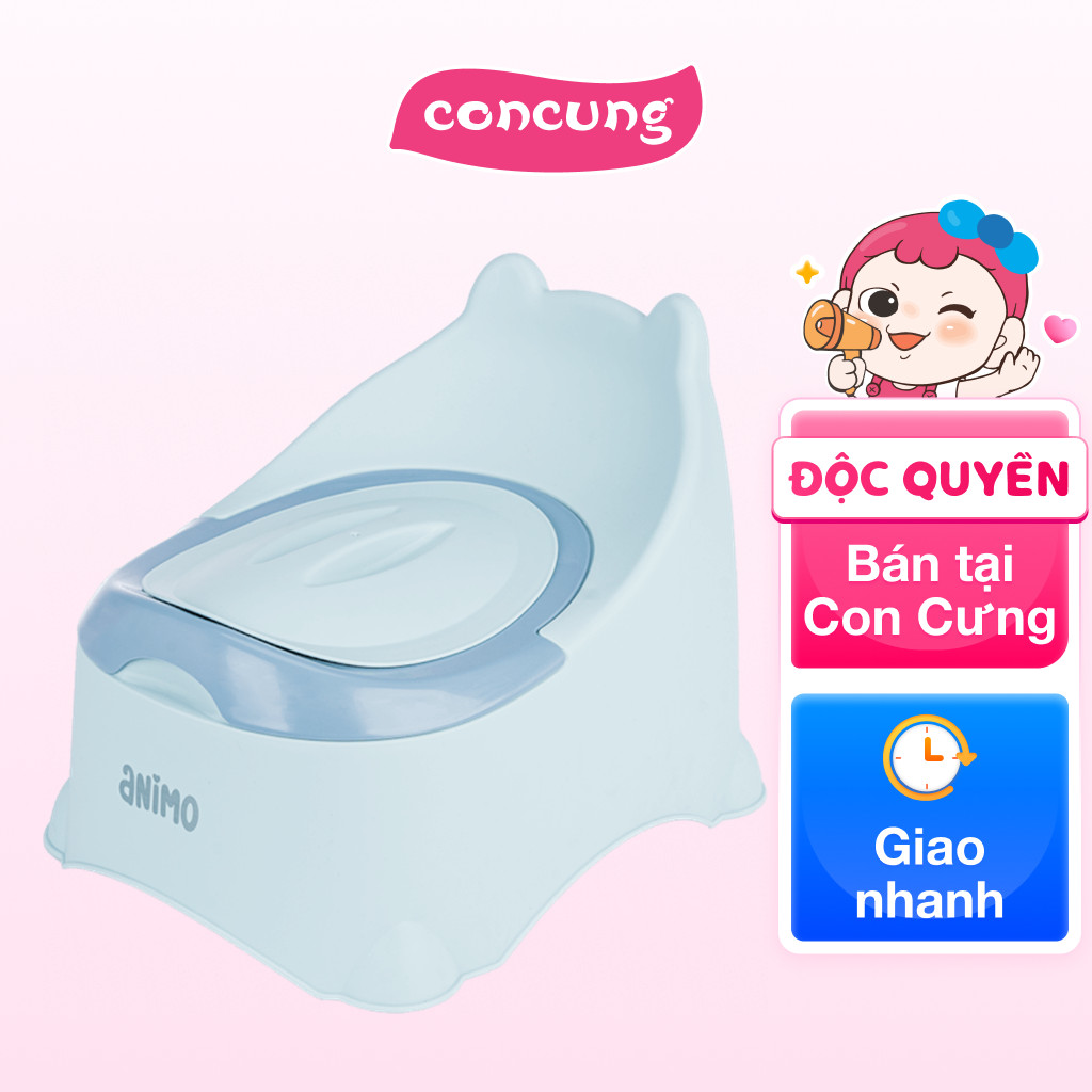 Bô vệ sinh tai gấu Animo (GH5115, xanh dương)