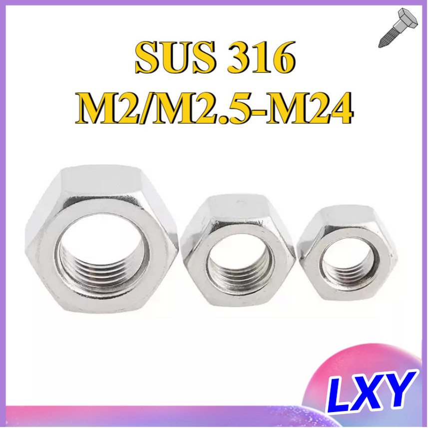 Tán Dẹp Ecu Inox 316,  Cho ốc ，loại tốt，Đai ốc inox, ốc vít M2 / M2.5-M24 [LXY-CB-1]