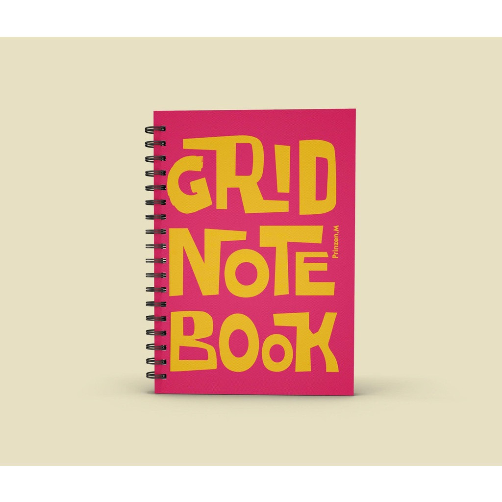 (8049) Sổ Lò Xo A5 GRID NOTE BOOK 4 MÀU PHONG CÁCH  HÀN QUỐC 160 TRANG KẺ NGANG - CÓ 1 LỚP BÌA MIKA