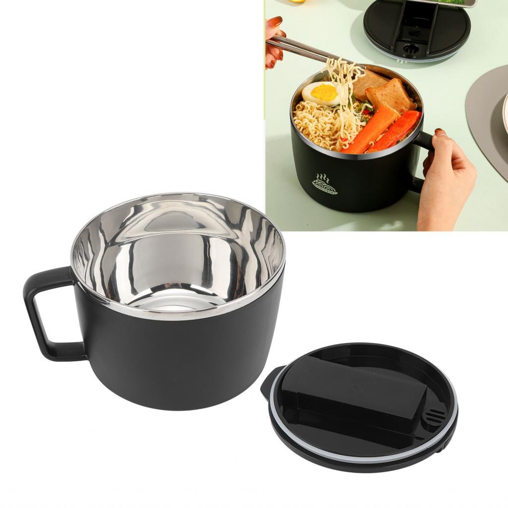 1buycart1 Zjchao Thép không gỉ Noodles Noodles Bowl 1200ml lỗ thoát nước với đũa và thì