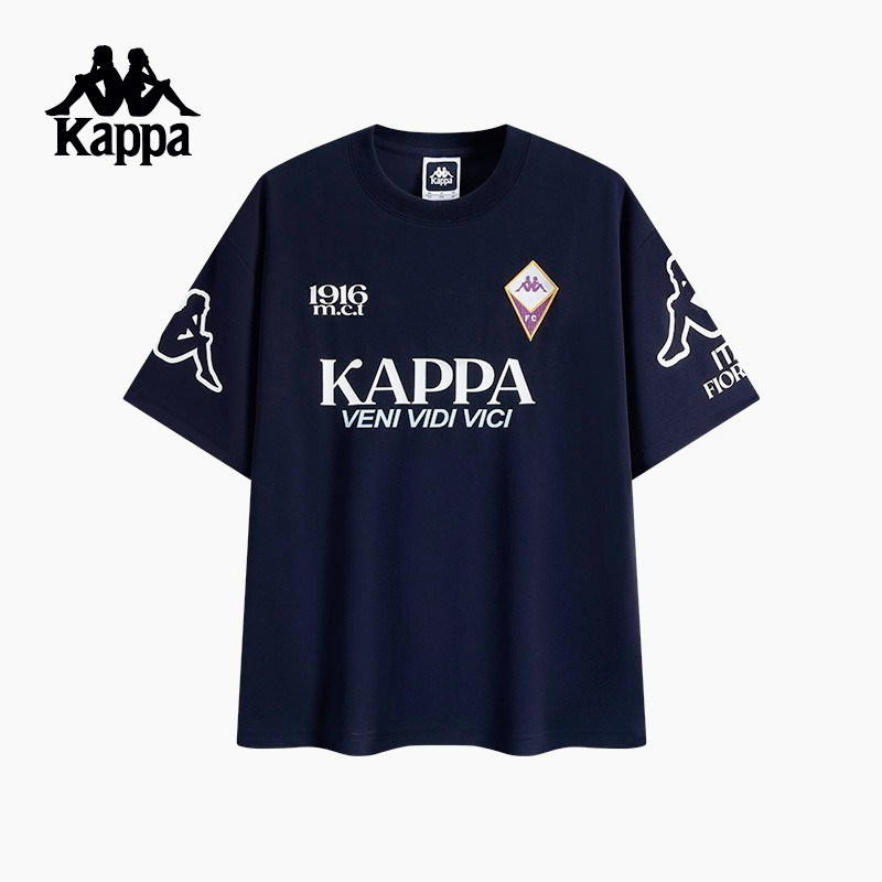 Kappa Áo Thun Thể Thao Retro Nam Nữ, 100% Cotton Cao Cấp, Thoáng Mát