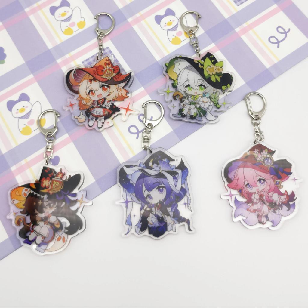 1 chiếcs Trò chơi Anime Genshin Impact Little Witch Klee Nahida Boy Móc khóa    móc khoá Women's Acr