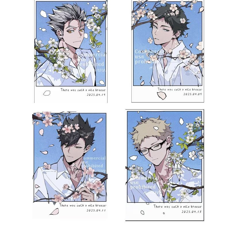Bóng chuyền Cậu bé Quạt Photocard Tsukijima Firefly Akagi Keiye Kuroo Tetsuro Kotaro Photocard Bóng 