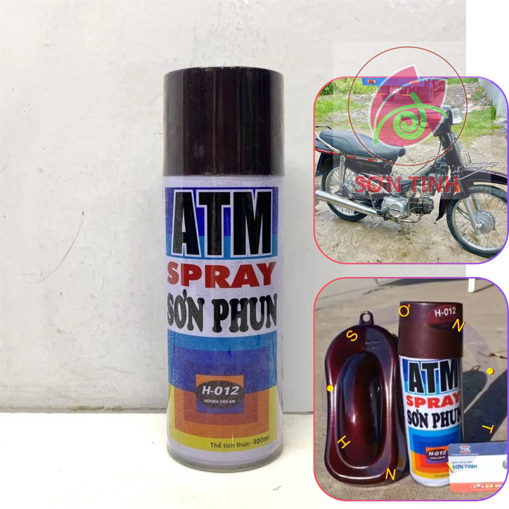SƠN XỊT PHUN XE MÁY ATM MÀU HONDA DREAM H 012 màu nho H012