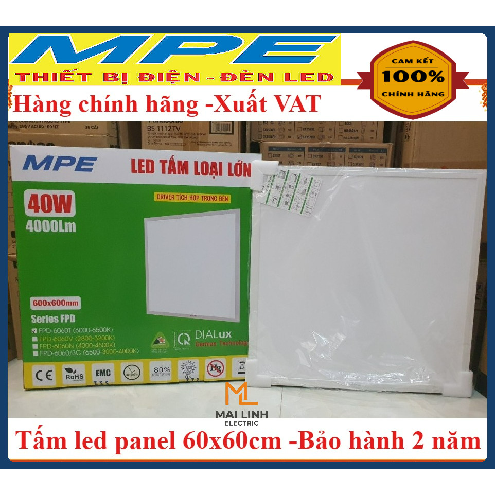 [Chính hãng MPE] Bóng đèn led tấm loại lớn Led panel siêu sáng 60x60cm -600x600mm -SERI: FPD-6060T