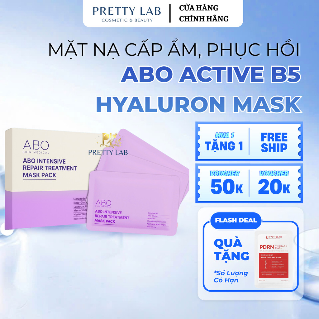 Mặt Nạ ABO Active B5 Hyaluron Mask Hỗ Trợ Cấp Ẩm, Phục Hồi & Dưỡng Sáng Da