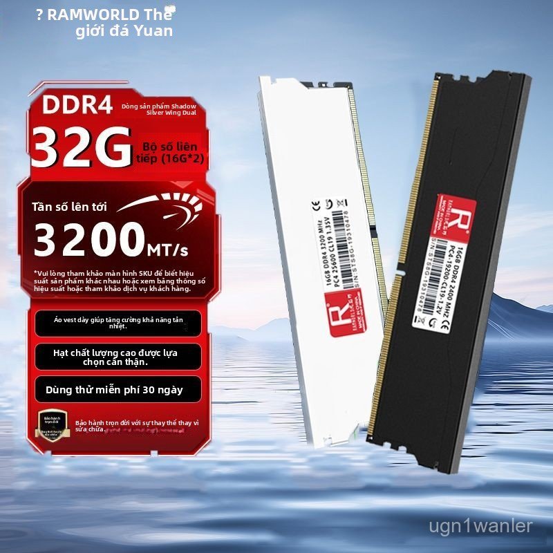 Ram PC DDR4 8GB combo kit 2x16GB bus 3200 2666 tản nhiệt nhôm bộ nhớ máy tính để bàn tương thích int
