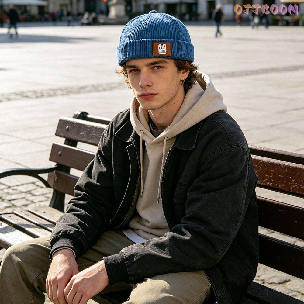 XLNWO Beanie Street Hat, Mũ Docker không vành Cotton thông thường, Chữ thời trang có thể điều chỉnh 