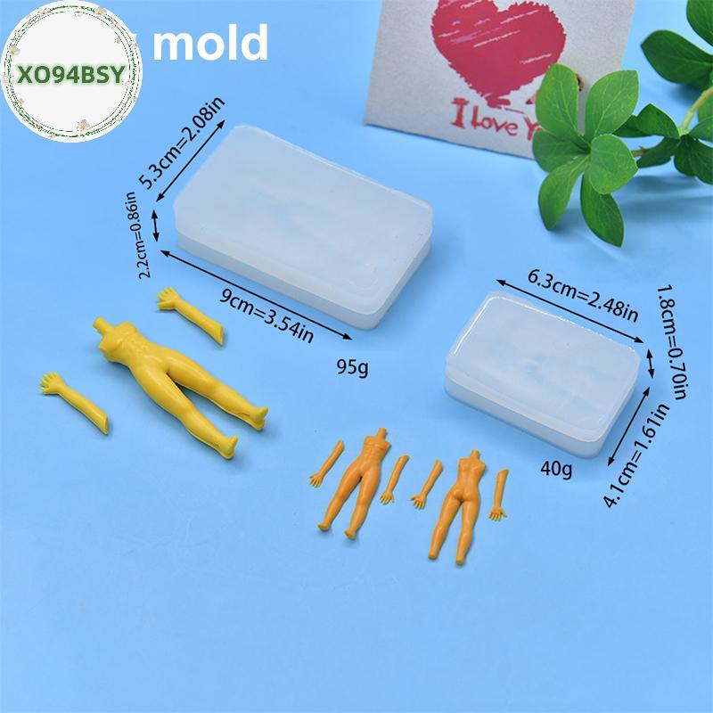 XO94BSY 1 Bộ Đất Sét Polymer Nam Búp Bê Cơ Thể Torso Khuôn Silicon Fondant / nhựa Đất Sét DIY Búp Bê