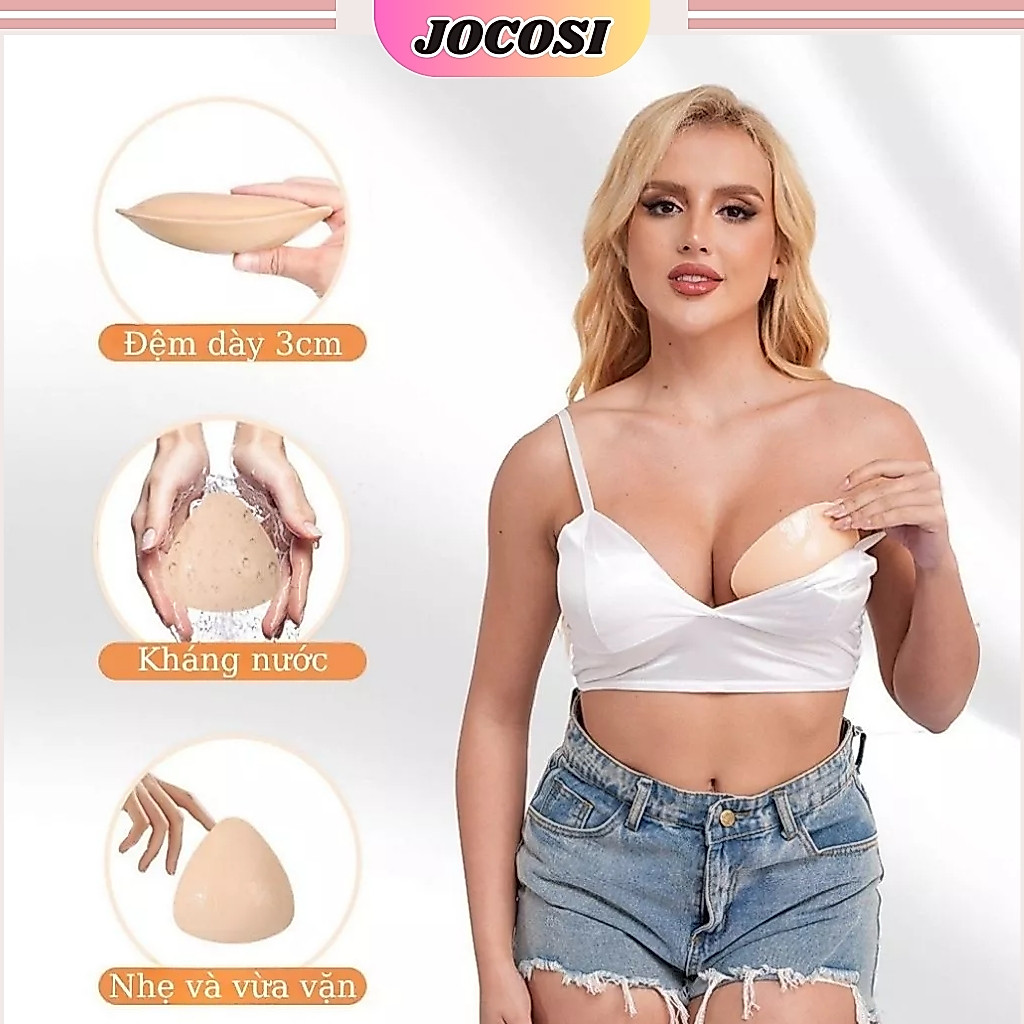 Miếng dán ngực keo dán 2 mặt bám dính tốt nâng đỡ V1 tạo khe gợi cảm mặc đồ bơi bkini JOCOSI D3008