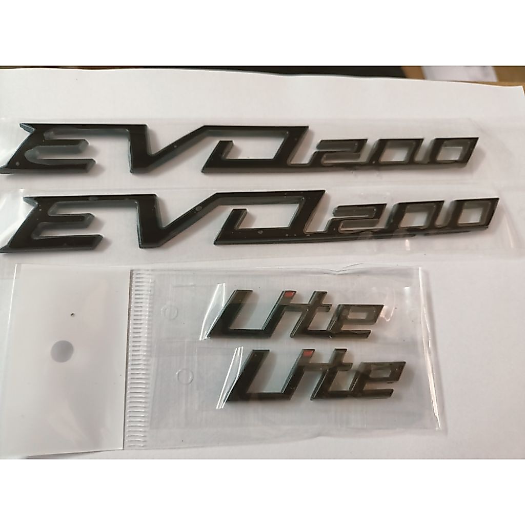 Bộ tem chữ nổi dán xe máy điện vinfast Evo 200 lite màu đen