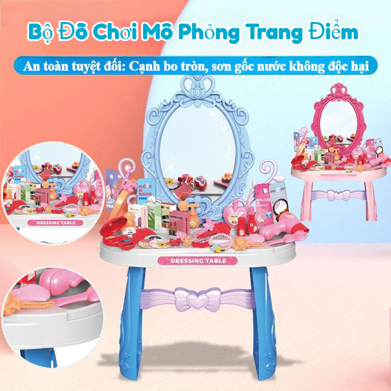 Bộ Đồ Chơi Mô Phỏng Trang Điểm,Đồ Chơi Cho Bé Gái,Đồ Chơi Trẻ Em Bàn Trang Điểm,nhiều Phụ Kiện