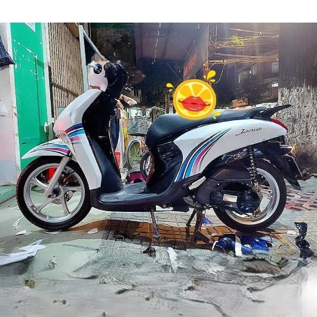 Tem Rời Xe Janus trắng chỉ -TG Stickers