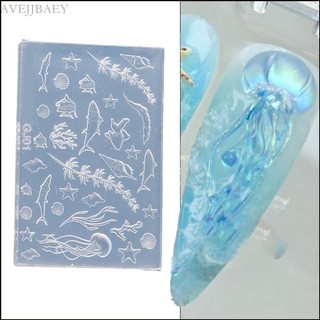 Avejjbaey Sea Series Nail Art Khuôn Silicon Dụng Cụ Huấn Luyện Làm Móng Tay Chuyên Nghiệp Dụng Cụ Làm Móng Tay Thích Hợp Để Làm Ac