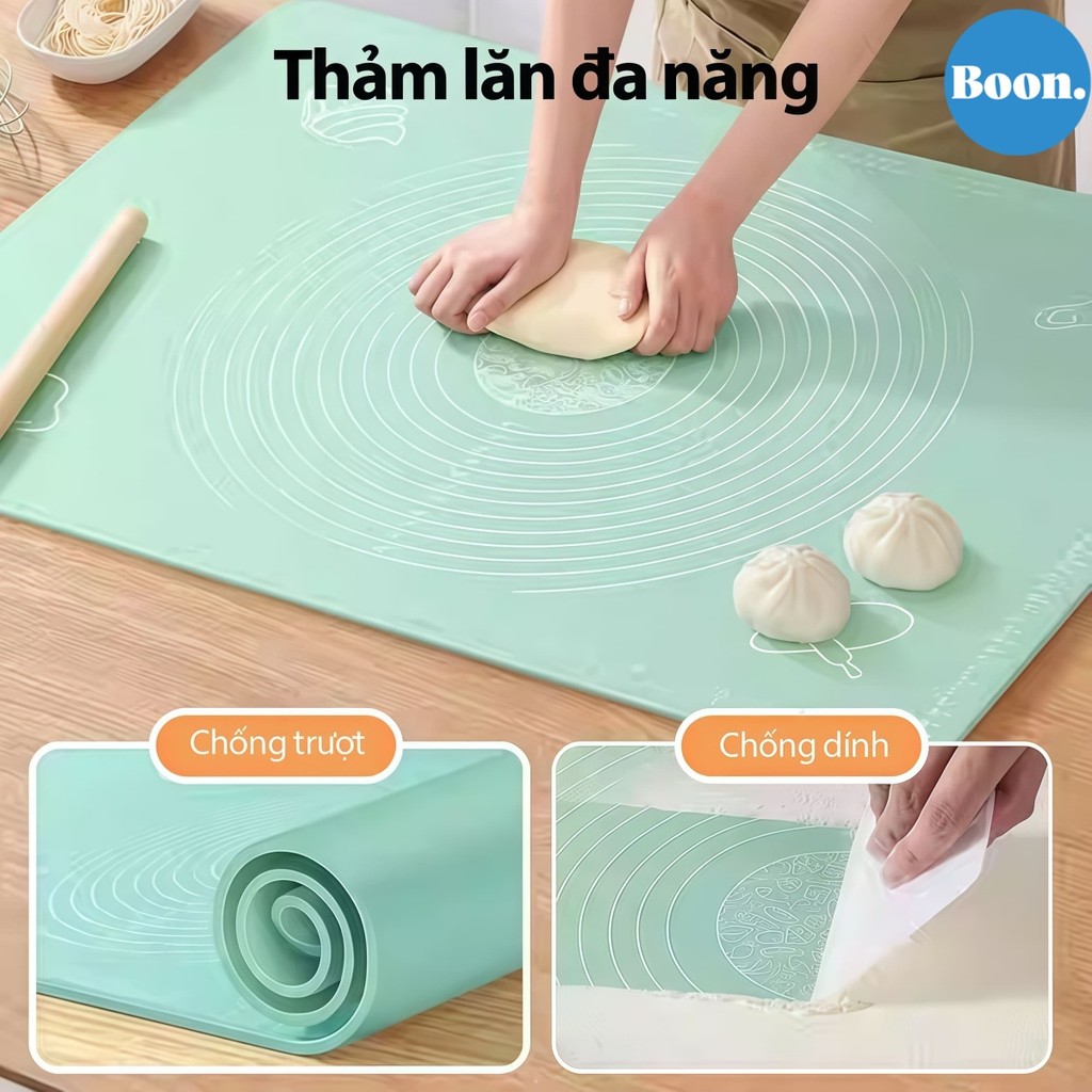 Tấm thảm lót nhào bột,trộn bột silicon chống dính,Dụng cụ làm bánh silicon,Để làm bánh mì/bánh quy/bánh ngọt..