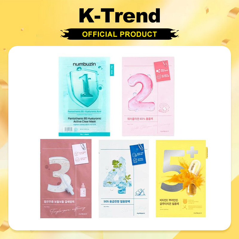 [Vận chuyển Hàn Quốc] Mặt nạ Numbuzin No.1 / No.2 / No.3 / No.4 / No.5 5ea [không hộp]