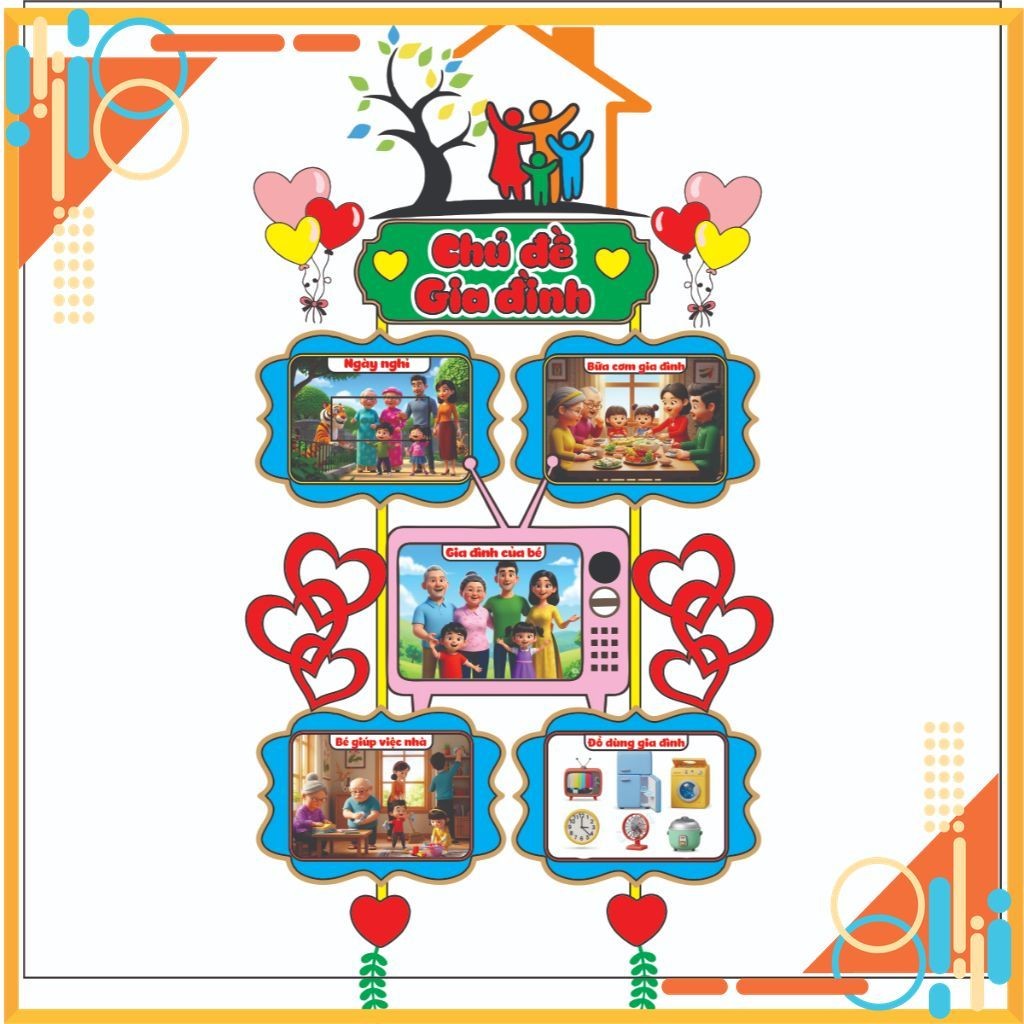 Bộ 10 Tranh Chủ đề mầm non , hàng thủ công, trang trí mầm non, đồ dùng mầm non, tranh góc mầm non , 