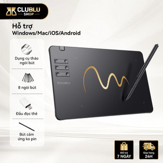 CLUBLU Bảng Vẽ Điện Tử T605 Với Bút Mức Độ Áp Lực Hỗ Trợ OSU Vẽ Dạy Trực Tuyến Android PC Laptop 