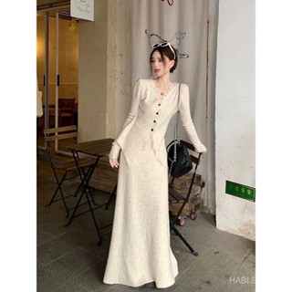   Order  Set Đồ Nữ Phong Cách Pháp Tiểu Thư Sang Trọng Mùa Thu Đông Áo Len Dệt Kim Và Chân Váy Dài 