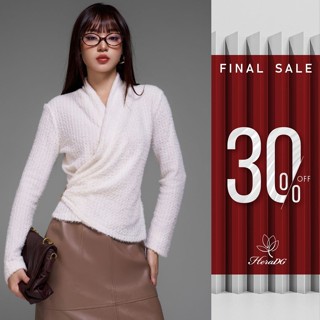 Áo len vạt chéo cổ sam HeraDG thiết kế cúc trang trí tinh tế, chất liệu len cừu mềm mại, ấm áp WAKBD2023