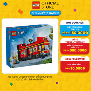 LEGO CITY 60407 Đồ Chơi Lắp Ráp Xe Buýt Hai Tầng Màu Đỏ (384 chi tiết)