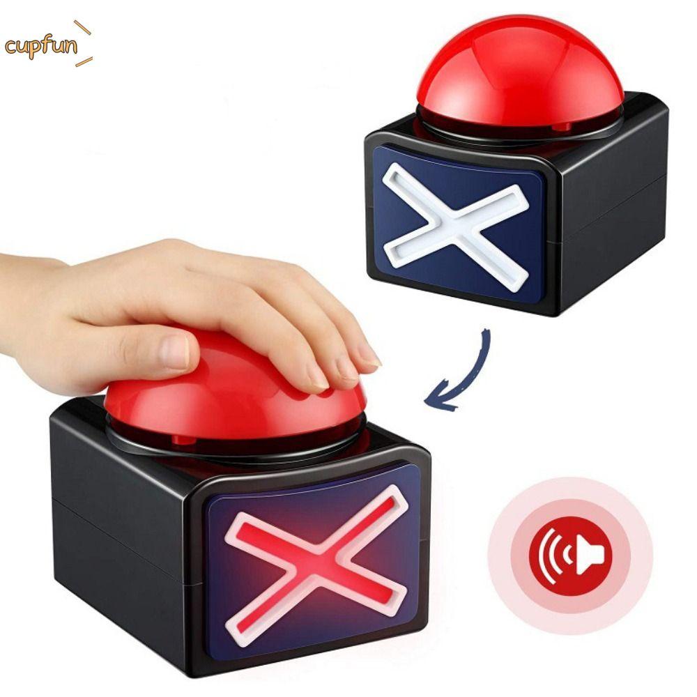 CUPFUN Red Game Buzzer, Đồ chơi phát thanh có đèn âm thanh Trò chơi trả lời Buzzer, ABS Trivia Quiz 