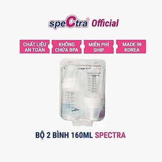 Bộ hai bình cổ rộng pp spectra 160ml - chính hãng hàn quốc