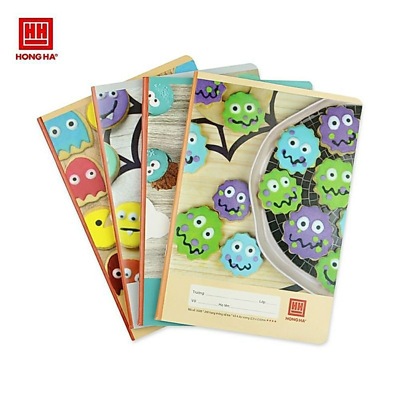 [Combo 3 quyển] Vở 4 ô ly Hồng Hà 200 trang School Monster (0588)