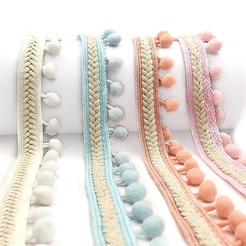 Cuộn Dây Pompom 1Yard 3.5cm Trang Trí Đám Cưới