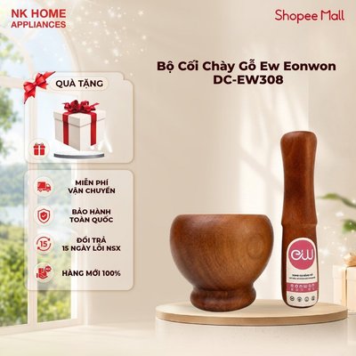 Bộ Cối Chày Gỗ ew eonwon DC-EW308 - Gỗ Tự Nhiên - Giã Gia Vị Tiện Lợi - Hàng Chính Hãng