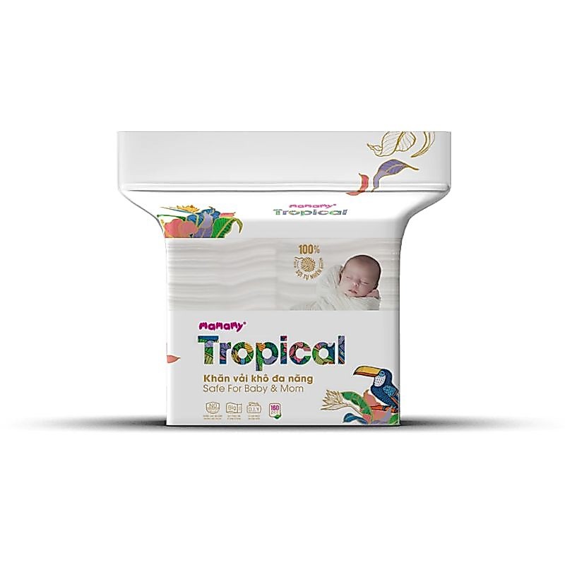 Khăn khô đa năng cao cấp Mamamy Tropical 160 tờ