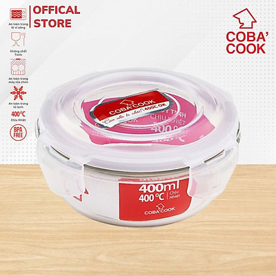 Hộp Cơm Thủy Tinh COBACOOK Chống Tràn Dùng Được Trong Lò Vi Sóng Nhiều Size Chịu Nhiệt