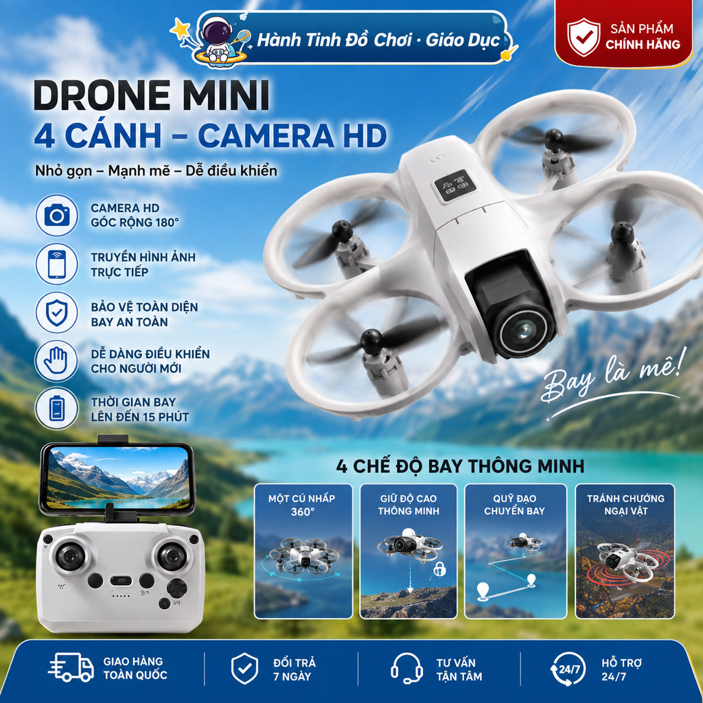Flycam Mini i1 Pro giá rẻ – Cảm biến chống va chạm, camera 4K HD, đáng đồng tiền bát gạo