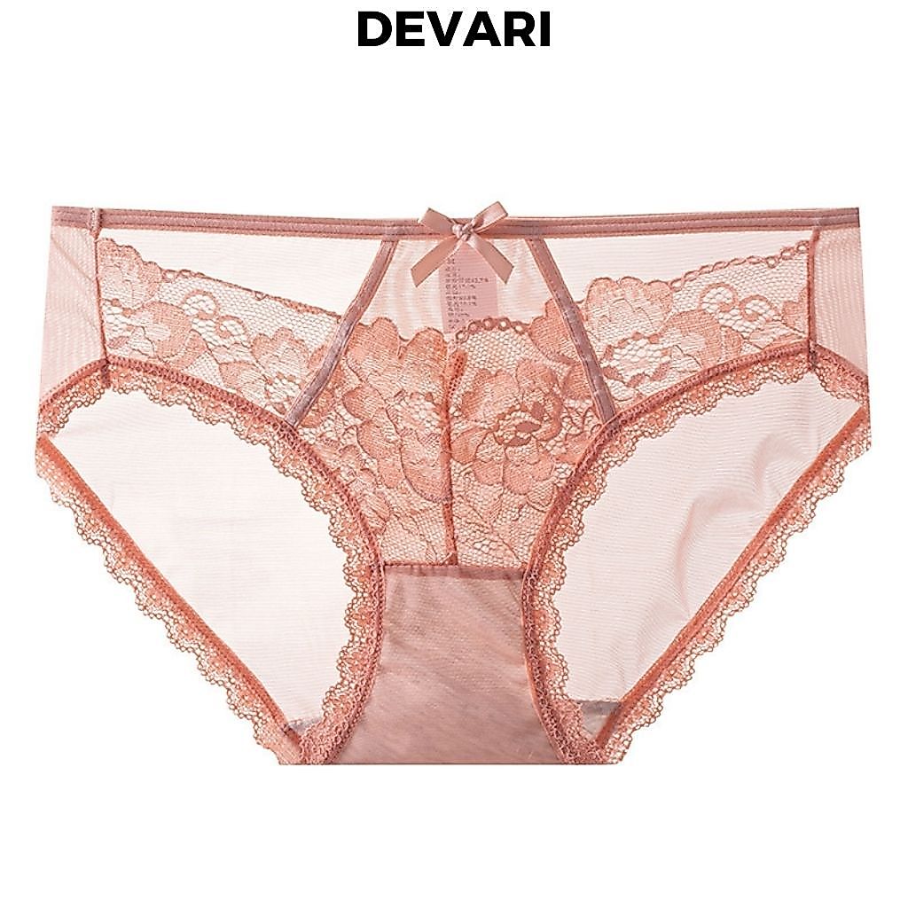 Quần lót nữ ren lưới cao cấp thoáng khi cạp vừa tôn dáng quyến rũ ren hoa xinh xắn sexy DEVARI L8809