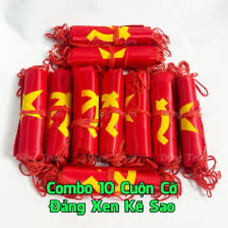 Combo 10 cuộn cờ dây Sao Đảng xe  kẽ ( 100m )