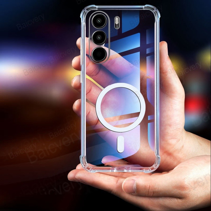 Ốp Lưng Trong Suốt Cho ITEL Power 70 P673L P70 Chất Lượng Cao Trong Suốt Mềm TPU Vỏ Silicon Có Từ Tí
