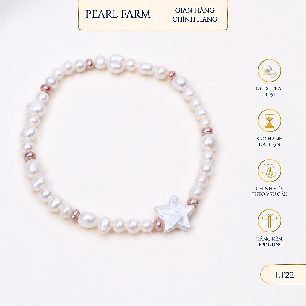 Vòng Tay Ngọc Trai Sao Tím Co Giãn Mix Ngọc Dị Nhí Pearl Farm