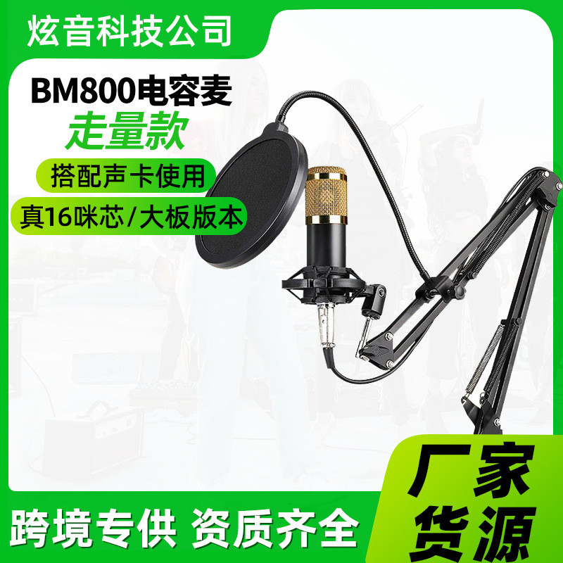 BM800 Micro Condenser Neo Máy Tính Ghi Chân Đế Lớn Màng Micro Bộ Xuyên Biên Giới Trực Tiếp Rộng