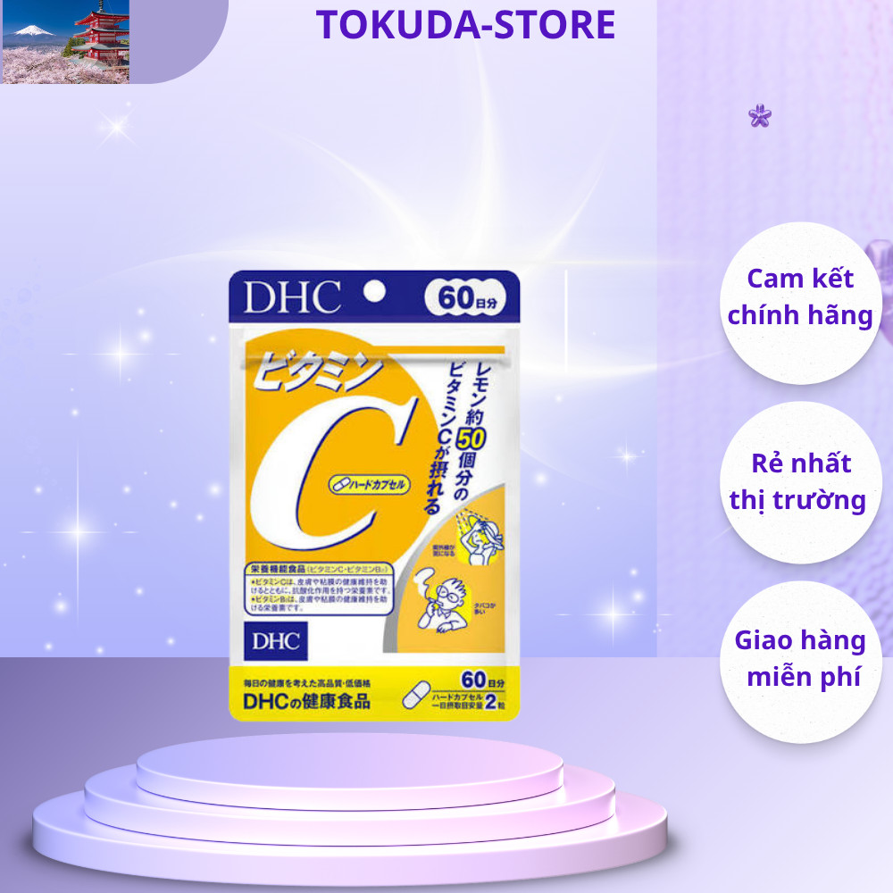 DHC Vitamin C gói 120 viên 60 ngày chính hãng nội địa Nhật bản, vitamin c dhc_tokuda